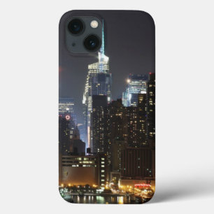 Moon rises over midtown New York. iPhone 13 Case