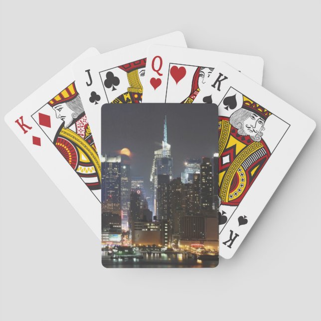 Moon rises over midtown New York. Playing Cards (Back)