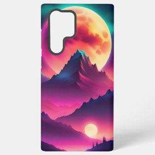 moon rising between the mountains samsung galaxy case
