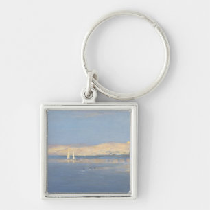 Moon Rising over the Nile Key Ring