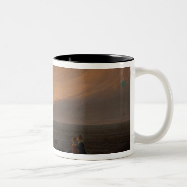 Moon Rising Over the Sea, 1821 Two-Tone Coffee Mug (Right)