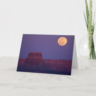 Moon Rising Over Tower Butte, Arizona Card