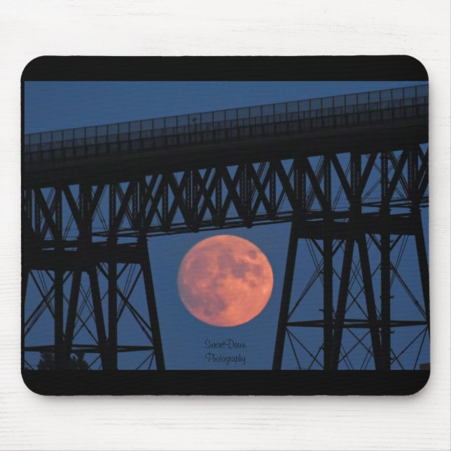 Moon Rising under Walkway Bridge Mouse Mat (Front)