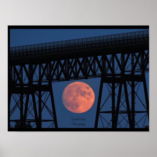 Moon Rising under Walkway Bridge Poster (Front)