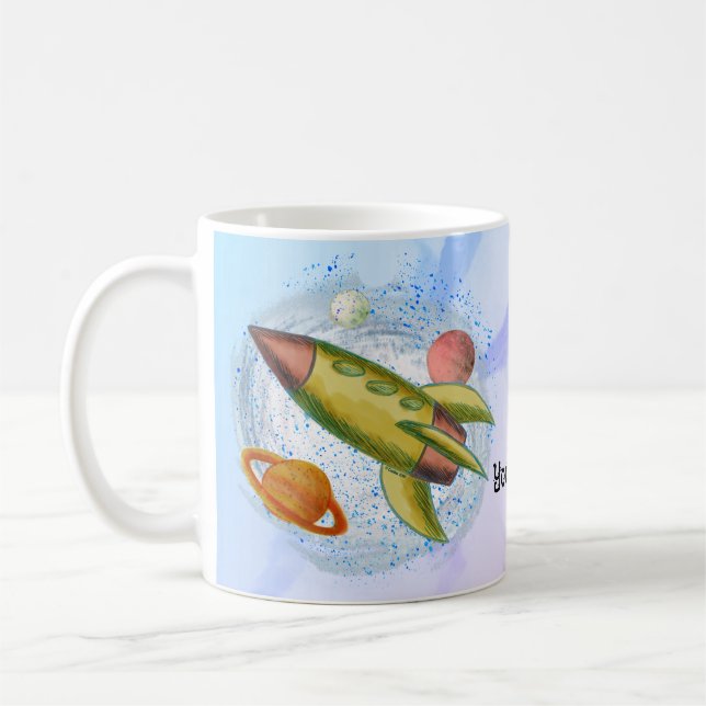 Moon Rocket Coffee Mug (Left)