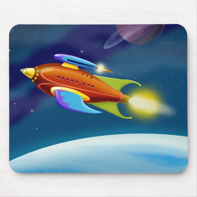 Moon Rocket Mouse Mat (Front)