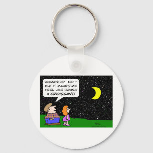 moon romantic fat croissant key ring