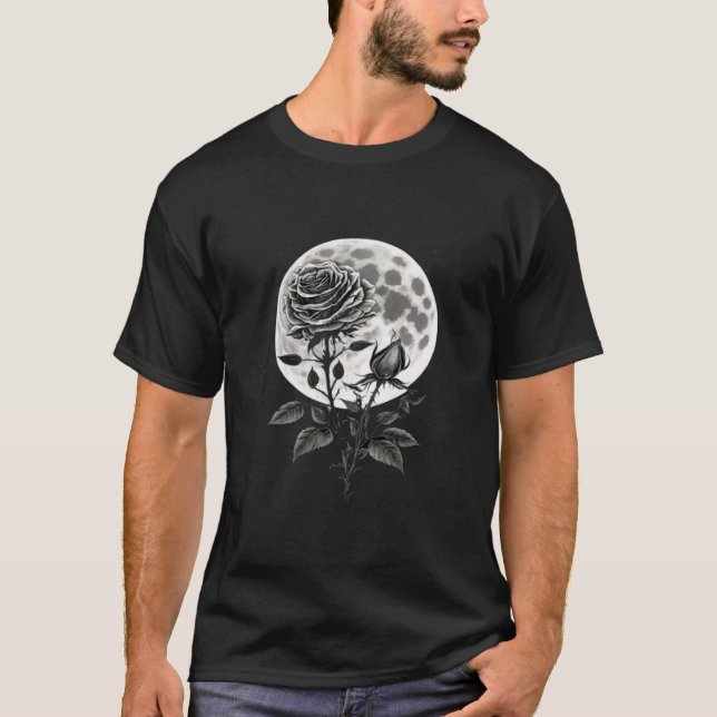 Moon Rose Goth Gothic Witch Witchcraft  3 T-Shirt (Front)