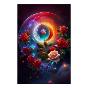 Moon Roses Poster