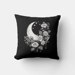 Moon Roses - Romantic Goth - Whimsigoth Witchy Wit Cushion