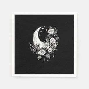 Moon Roses - Romantic Goth - Whimsigoth Witchy Wit Napkin