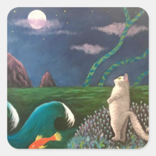 Moon Salute Square Sticker