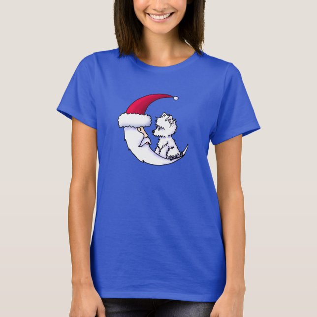 Moon Santa Westie T-Shirt (Front)