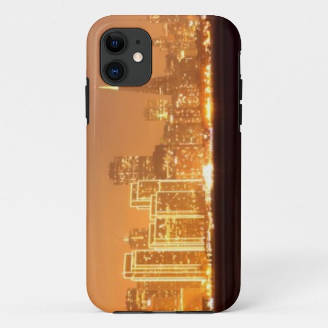 Moon setting over San Francisco on hazy December Case-Mate iPhone Case (Back)