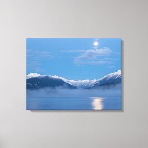 Moon Setting   Seabeck, Washington Canvas Print