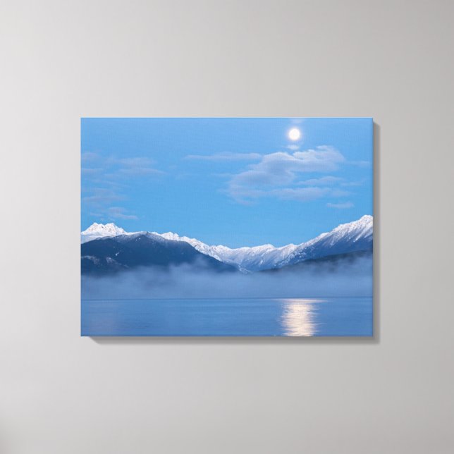 Moon Setting | Seabeck, Washington Canvas Print (Front)