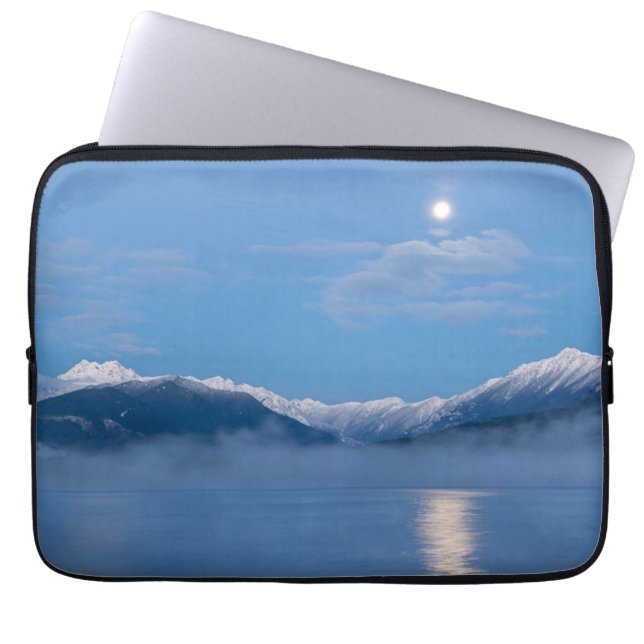 Moon Setting | Seabeck, Washington Laptop Sleeve (Front)