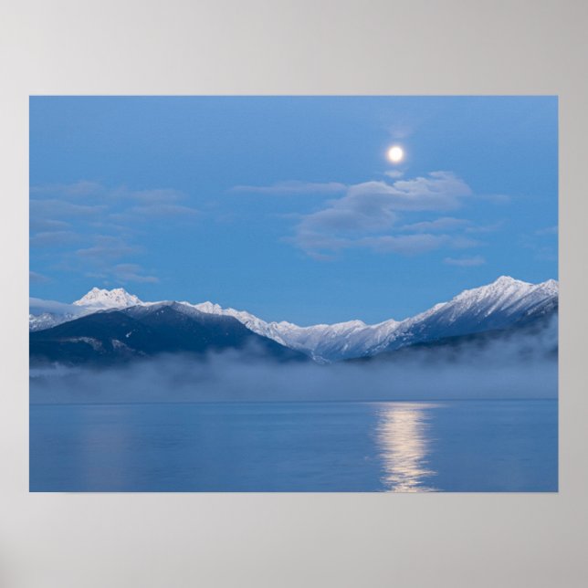 Moon Setting | Seabeck, Washington Poster (Front)