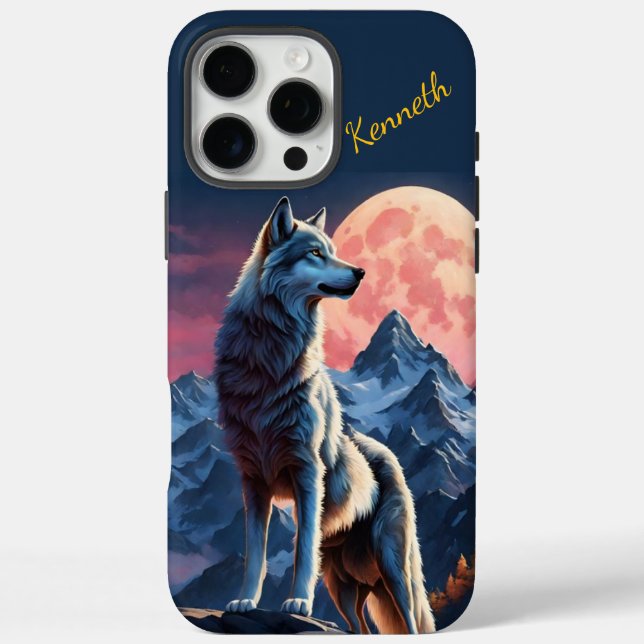 Moon Shines on Howling Wolf Case-Mate iPhone Case (Back)