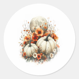 Moon Shirt Country Pumpkin Classic Round Sticker