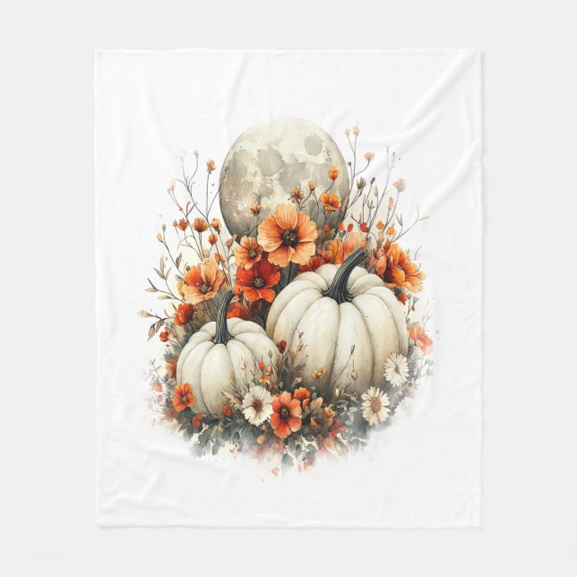Moon Shirt Country Pumpkin Fleece Blanket (Front)
