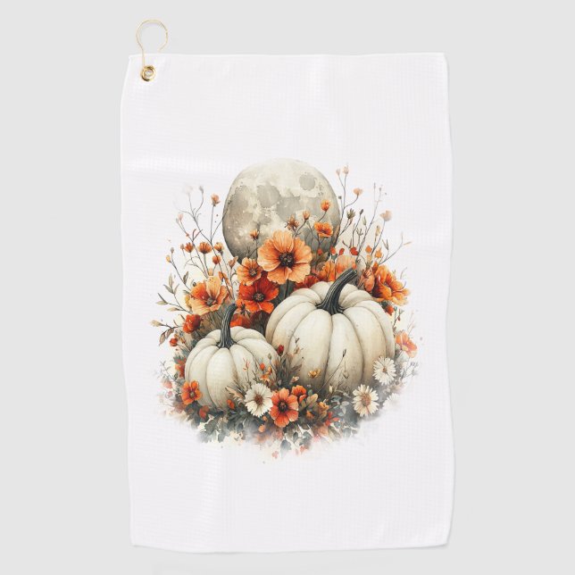 Moon Shirt Country Pumpkin Golf Towel (Front)