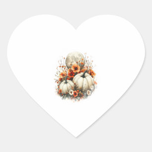 Moon Shirt Country Pumpkin Heart Sticker