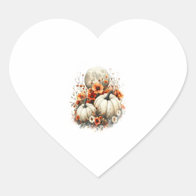 Moon Shirt Country Pumpkin Heart Sticker (Front)