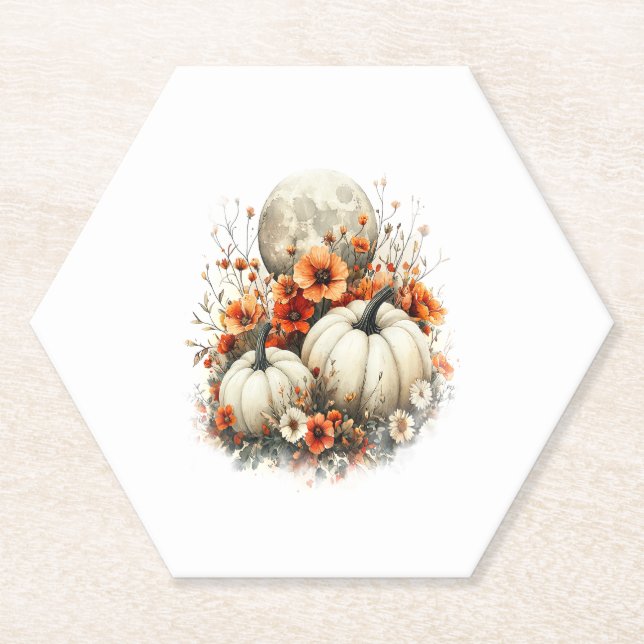 Moon Shirt Country Pumpkin Paper Coaster (Front)