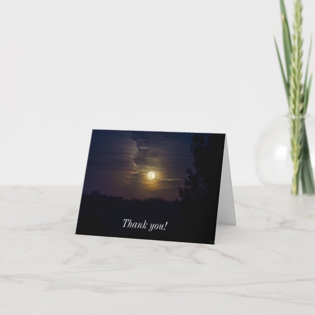 Moon Silhouette Thank You Card (Front)