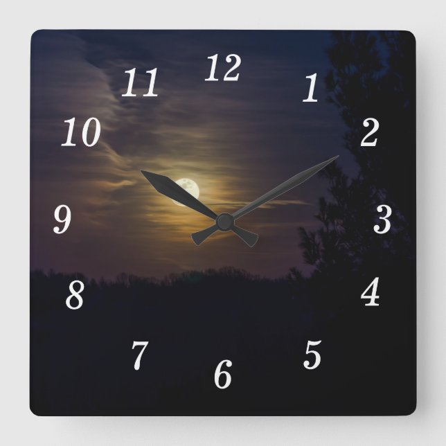 Moon Silhouette Wall Clock (Front)