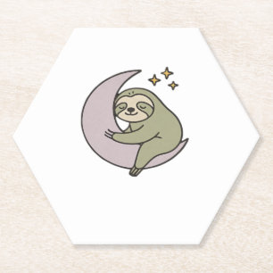 Moon Sloth Classic T-Shirt Paper Coaster