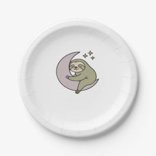 Moon Sloth Classic T-Shirt Paper Plate