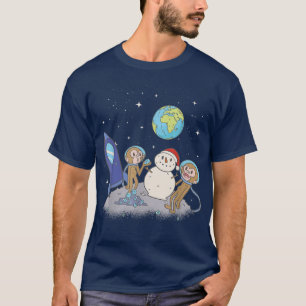 Moon Snowman Monkeys Astronaut Astral Cosmic Desig T-Shirt