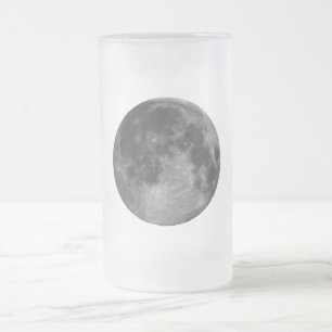 Moon Space Office Party Shower Peace Love Art Frosted Glass Beer Mug