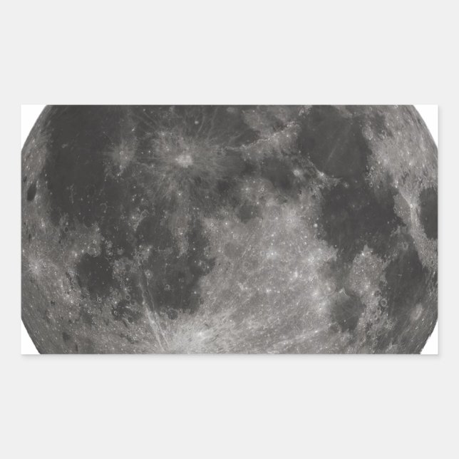 Moon Space Office Party Shower Peace Love Art Rectangular Sticker (Front)