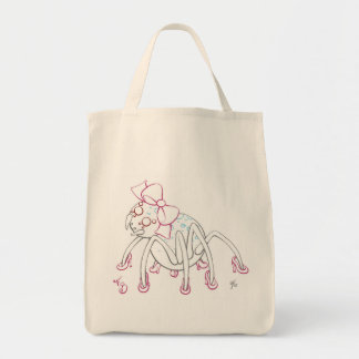 Moon Spider wearing a pink bow and heels Tote Bag