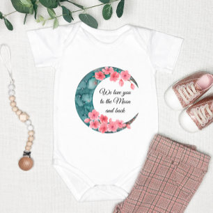 Moon Spring Flower Baby Nursery Poster Bodysuit