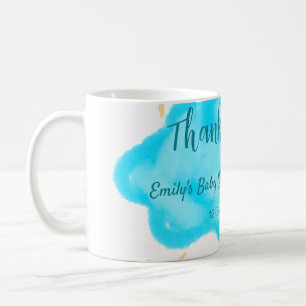 Moon star clouds watercolor baby shower add name t coffee mug