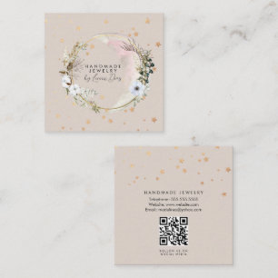 Moon Star Handmade Jewellery Artist Faux Gold F Square Business Card