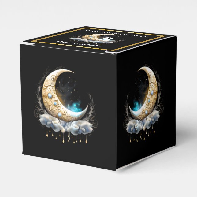 Moon starry night sky chic luna stars favour box (Front Side)