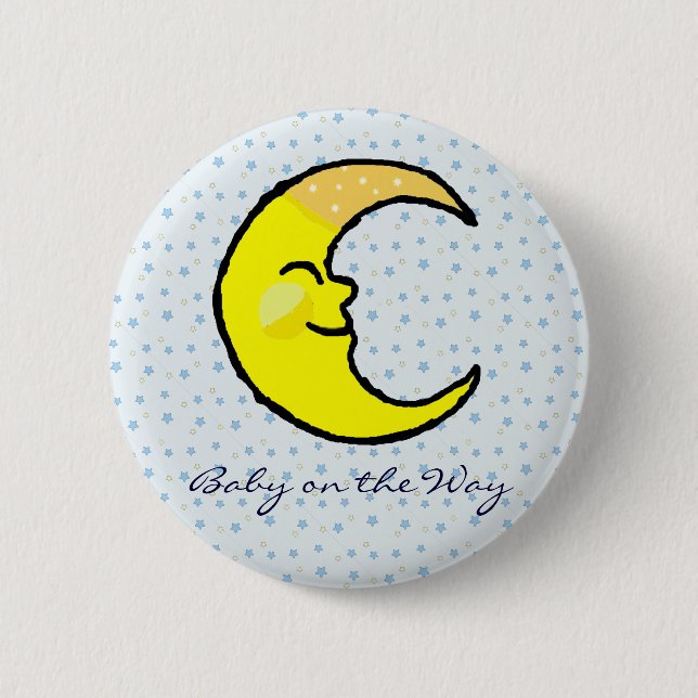 Moon & Stars 6 Cm Round Badge (Front)