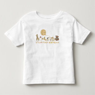 Moon,Stars, and Animals First Birthday Toddler T-Shirt