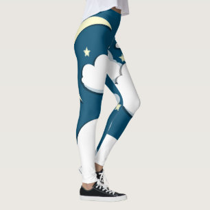 Moon Stars and Clouds Leggings