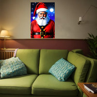 Moon, stars and Santa Claus | AI Art