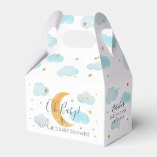 Moon & Stars Baby Shower blue clouds Favour Box
