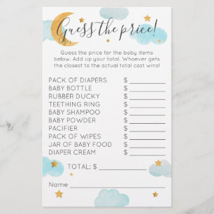 Moon & Stars Baby Shower Clouds Guess the price