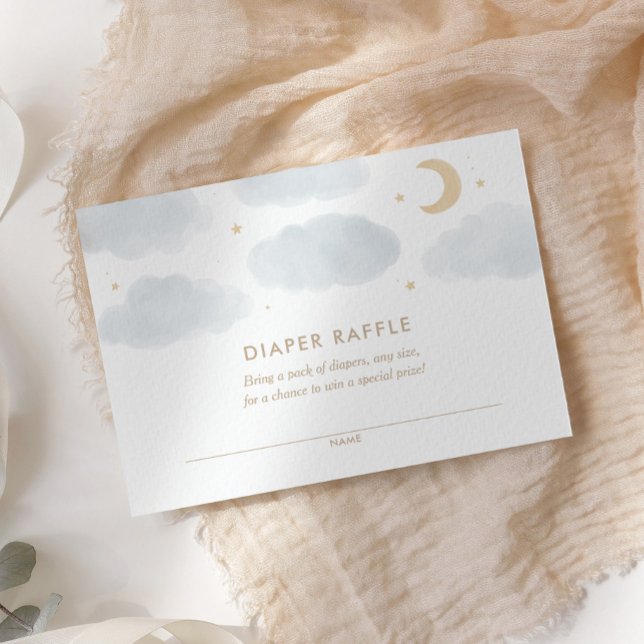 Moon Stars Baby Shower Diaper Raffle Ticket Enclosure Card (Creator Uploaded)