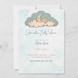 Moon & Stars Baby Shower Invitation