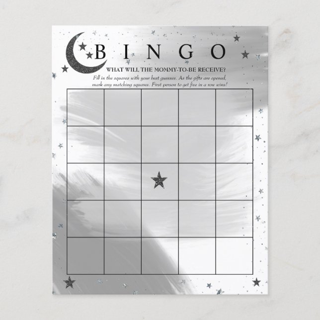 Moon Stars | Bingo | Baby Shower Games (Front)